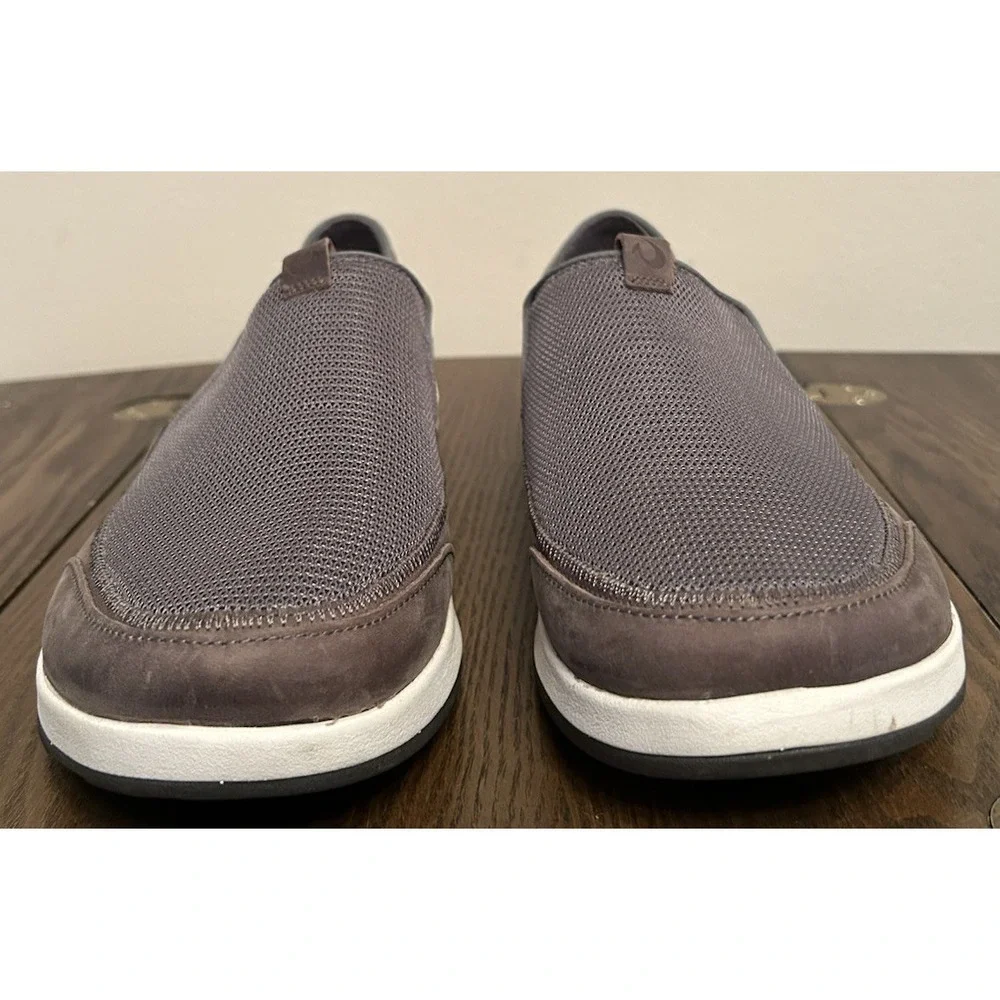 Olukai Men's Makia Slip-on Sneaker‎ Charcoal/Charcoal Size 11 New INSOLES